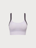 Contrast Strap Sports Bra Grey Sustainable Yoga Tops - BERLOOK