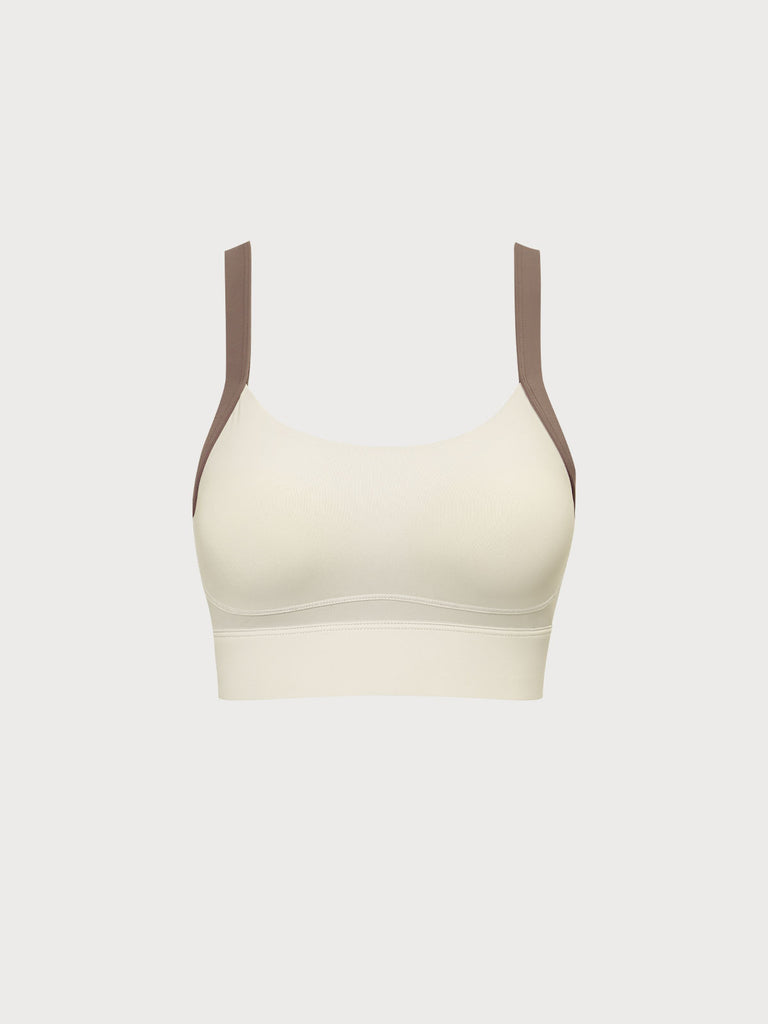 Contrast Strap Sports Bra Sustainable Yoga Tops - BERLOOK