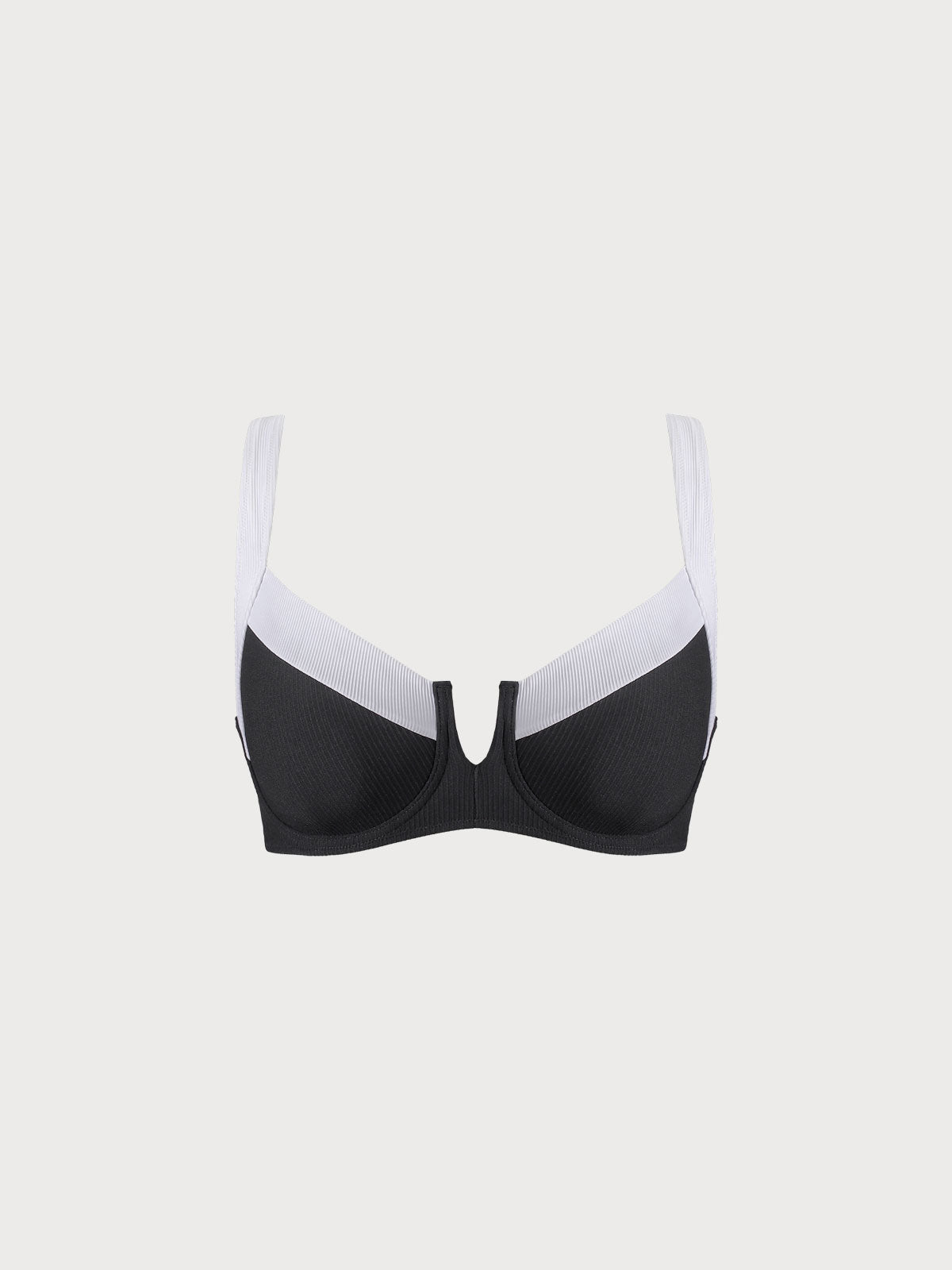 Contrast Trim Plus Size Bikini Top Sustainable Plus Size Bikinis - BERLOOK