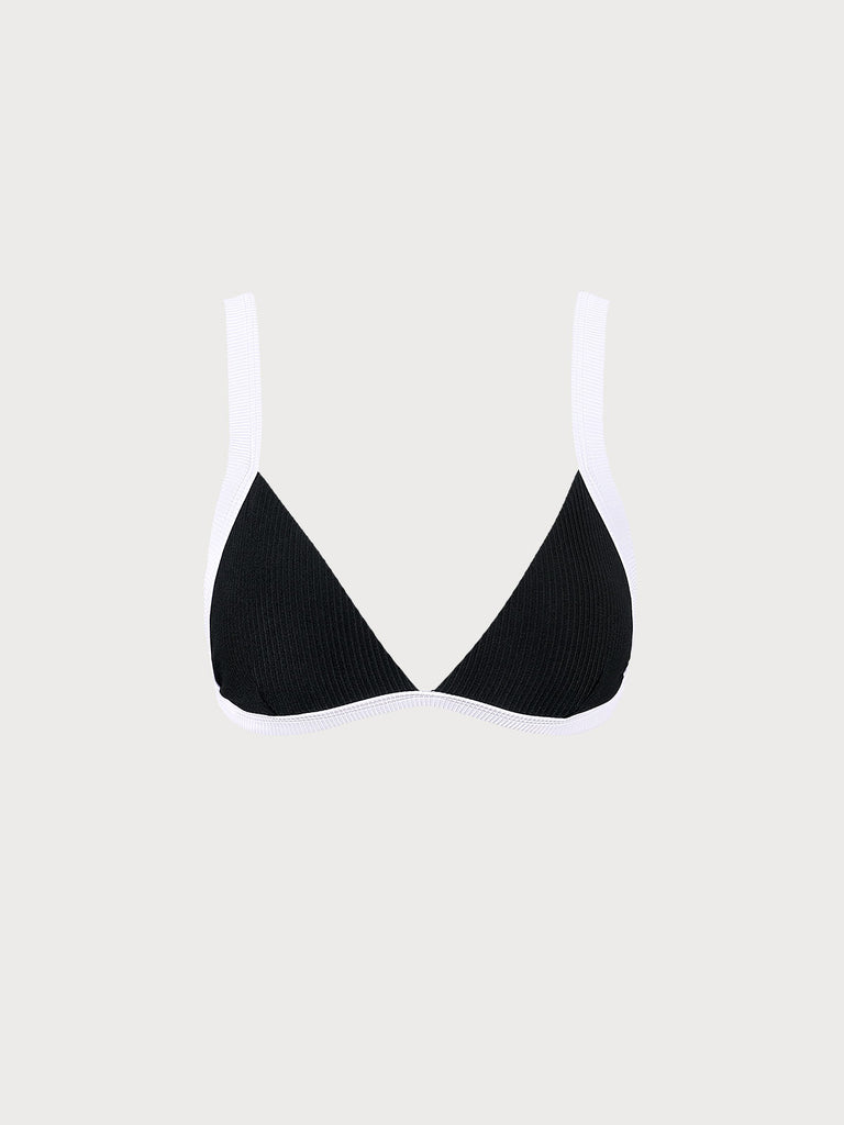 Contrast Trim Triangle Bikini Top Sustainable Bikinis - BERLOOK
