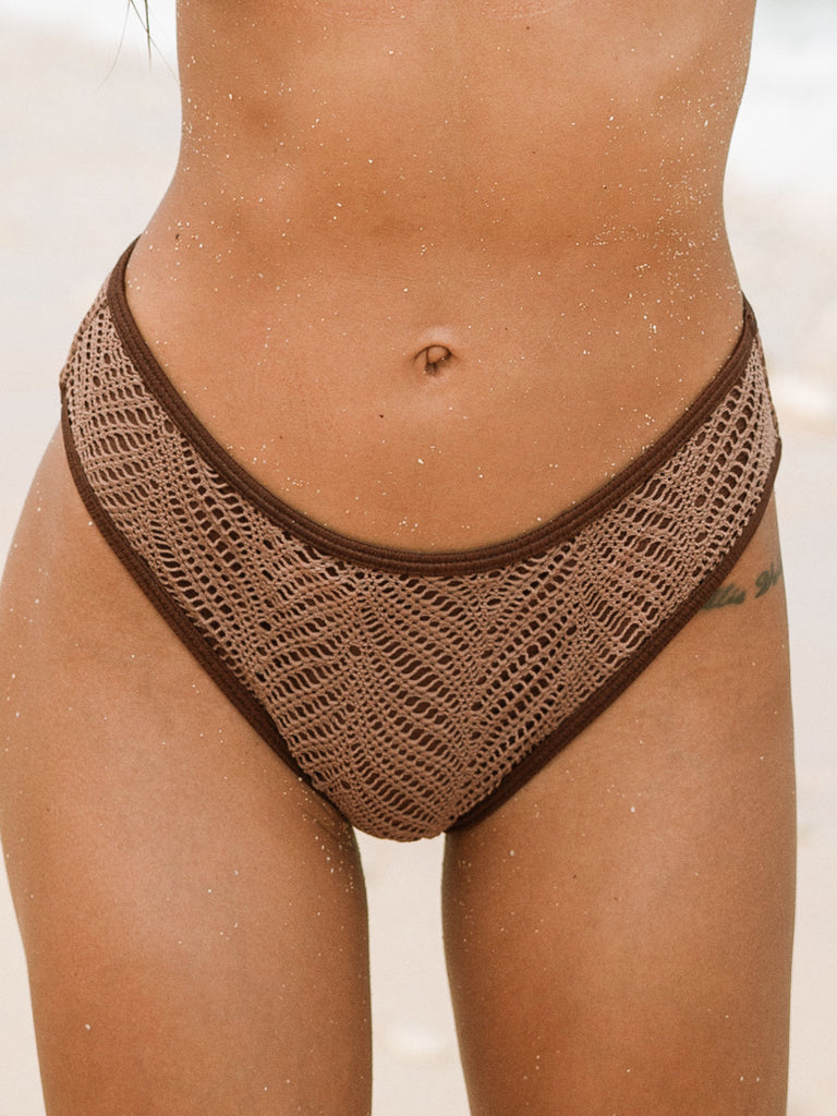 Crochet Bikini Bottom Brown Sustainable Bikinis - BERLOOK