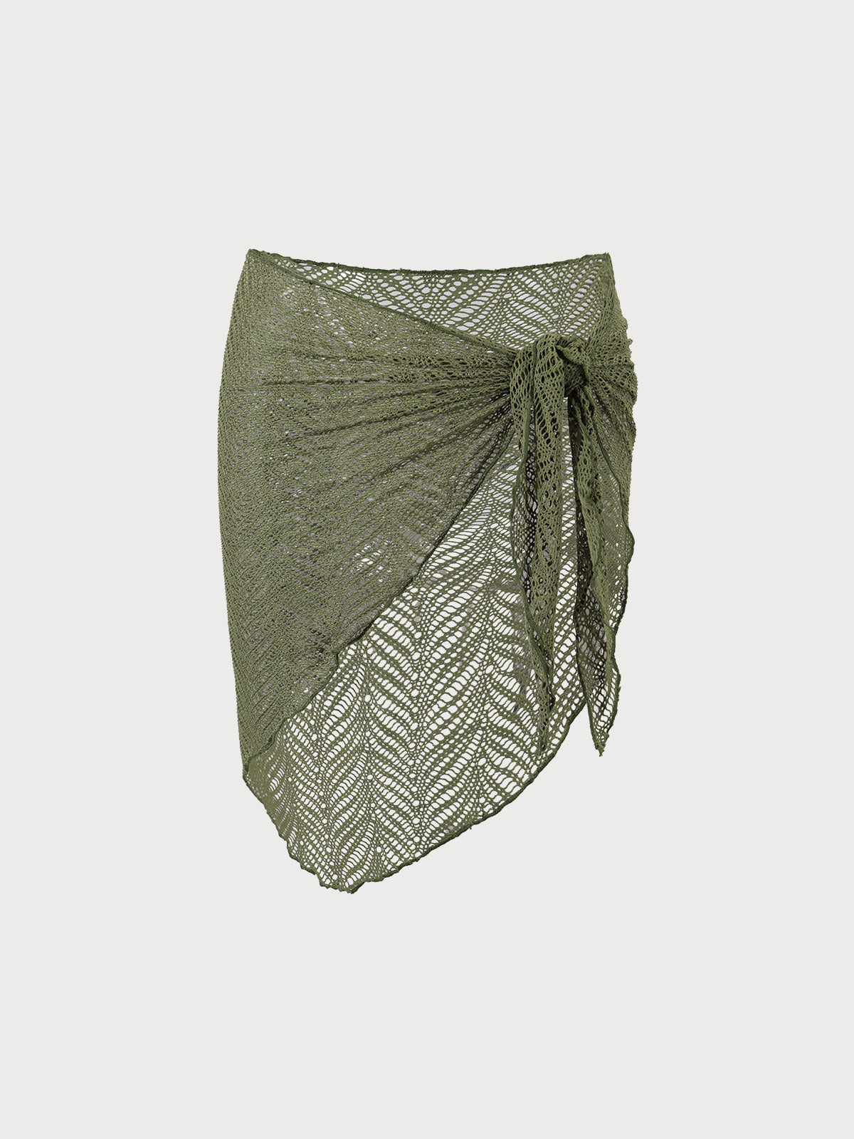 Crochet Cover-Up Skirt Army Green Sustainable Cover-ups - BERLOOK
