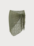 Crochet Cover-Up Skirt Army Green Sustainable Cover-ups - BERLOOK