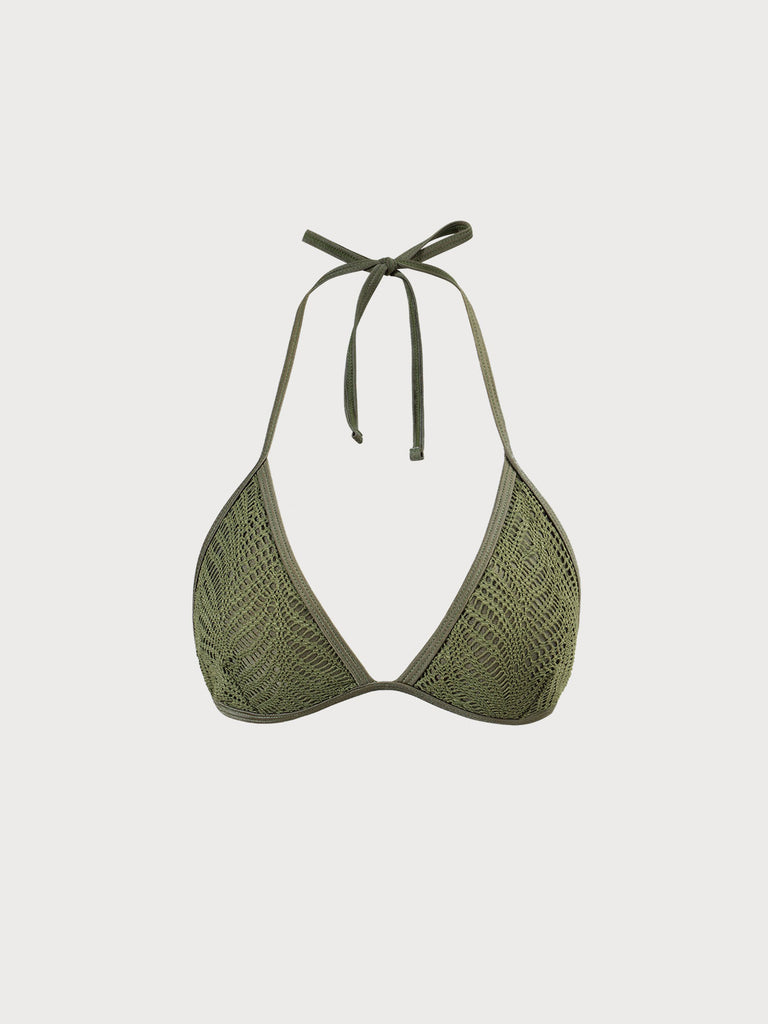 Crochet Halter Triangle Bikini Top Sustainable Bikinis - BERLOOK