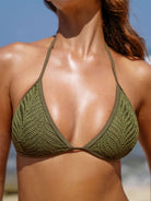 Crochet Halter Triangle Bikini Top Sustainable Bikinis - BERLOOK