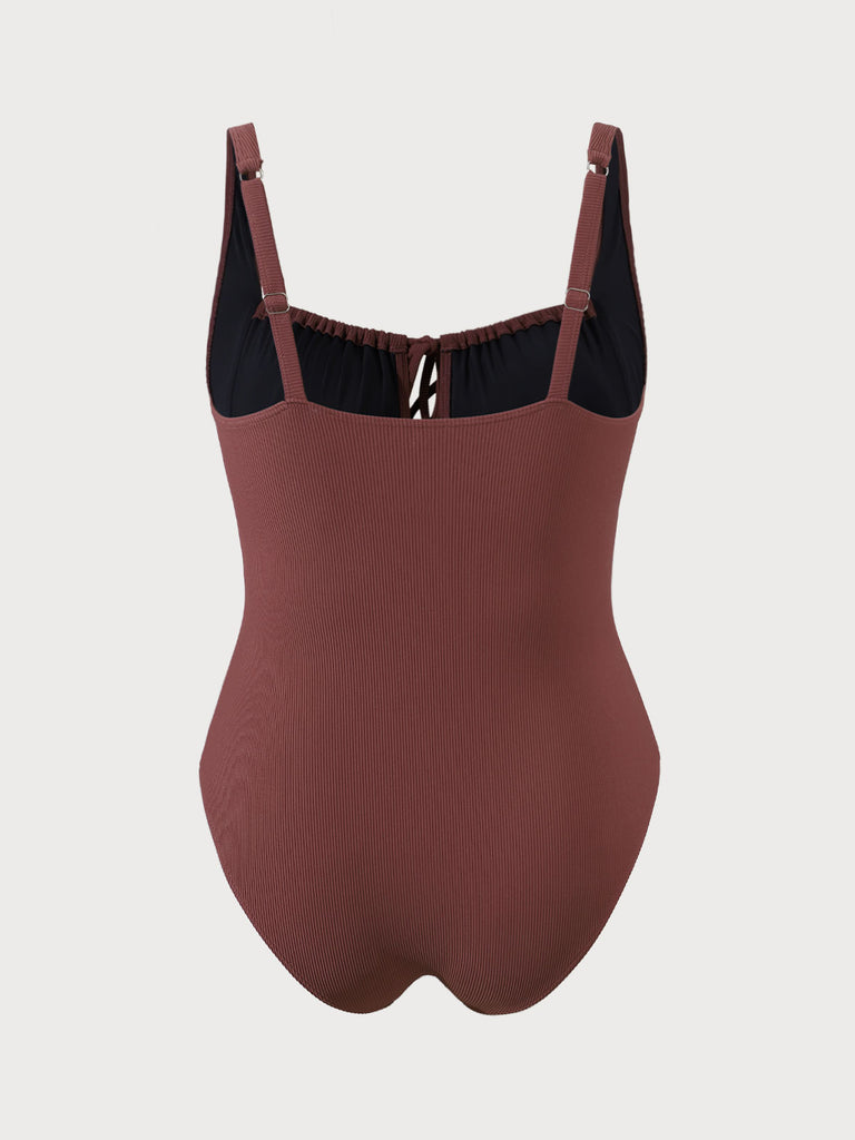 Cutout Tie Plus Size One-Piece Swimsuit Sustainable Plus Size One-Pieces - BERLOOK