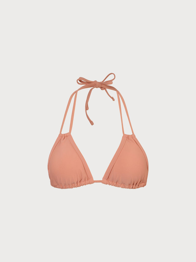 Double Strap Triangle Bikini Top Light Orange Sustainable Bikinis - BERLOOK
