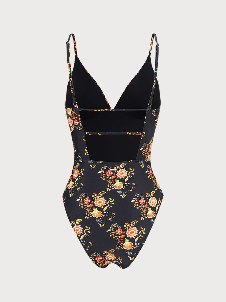 Floral Backless One-Piece Swimsuit Sustainable One-Pieces - BERLOOK