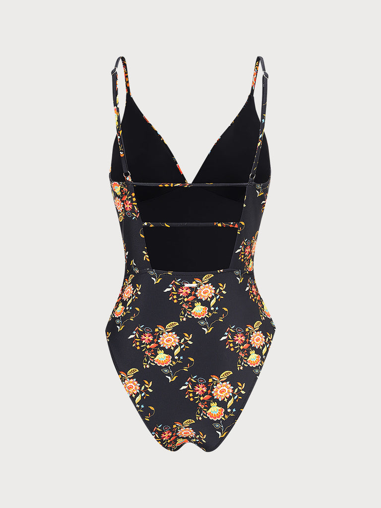 Floral Backless One-Piece Swimsuit Sustainable One-Pieces - BERLOOK