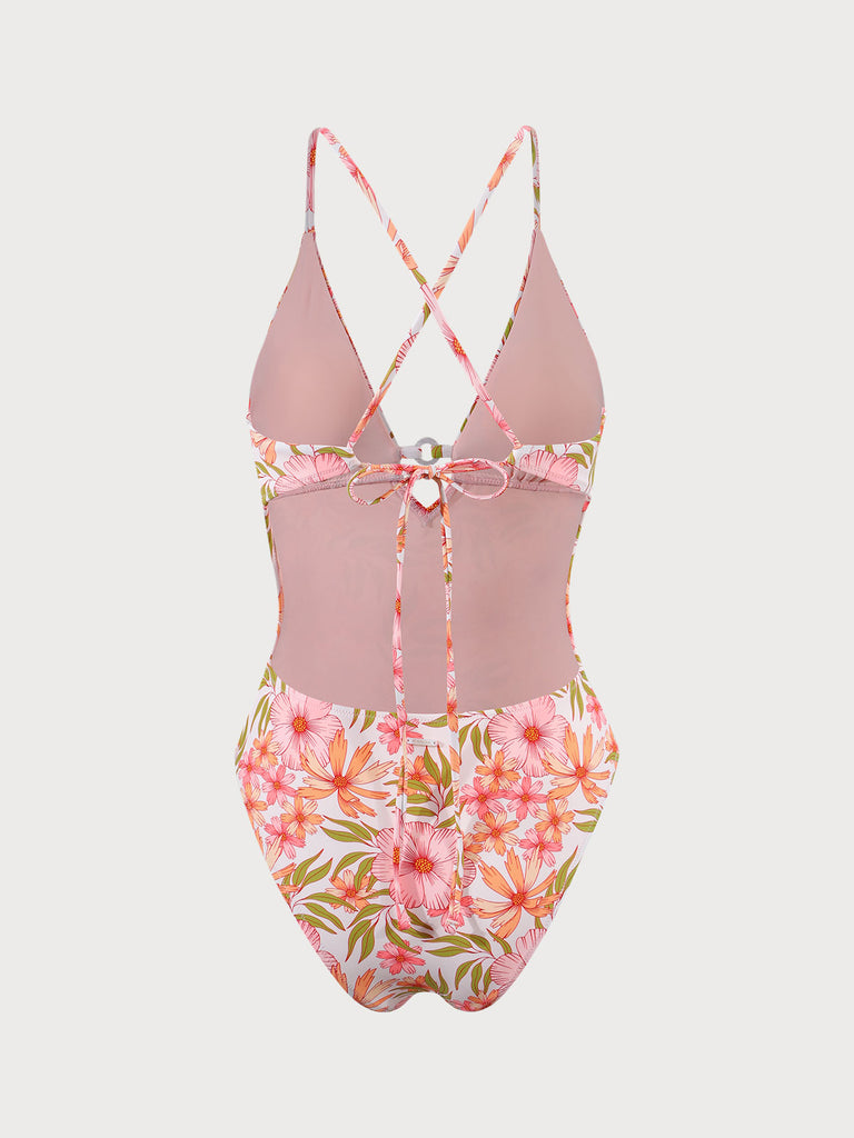 Floral Cutout One Piece Swimwear Sustainable One-Pieces - BERLOOK