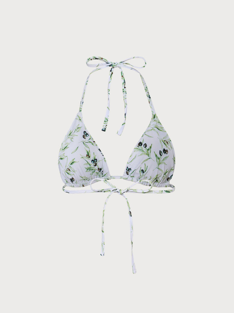 Floral Halter Triangle Bikini Top Sustainable Bikinis - BERLOOK