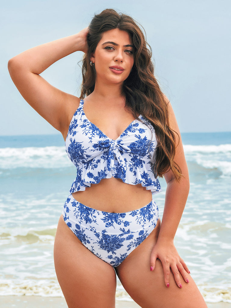 Floral High Waist Bikini Bottom Sustainable Bikinis - BERLOOK