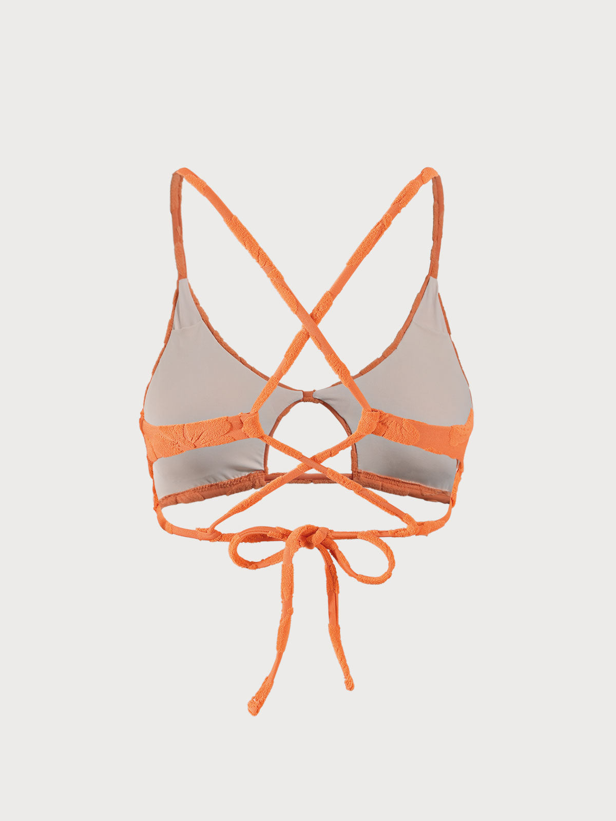 Floral Jacquard Cut Out Bikini Top Sustainable Bikinis - BERLOOK