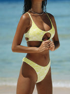Floral Jacquard Cut Out Bikini Top Sustainable Bikinis - BERLOOK