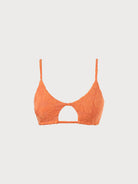 Floral Jacquard Cut Out Bikini Top Sustainable Bikinis - BERLOOK