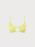 Floral Jacquard Cut Out Bikini Top Sustainable Bikinis - BERLOOK