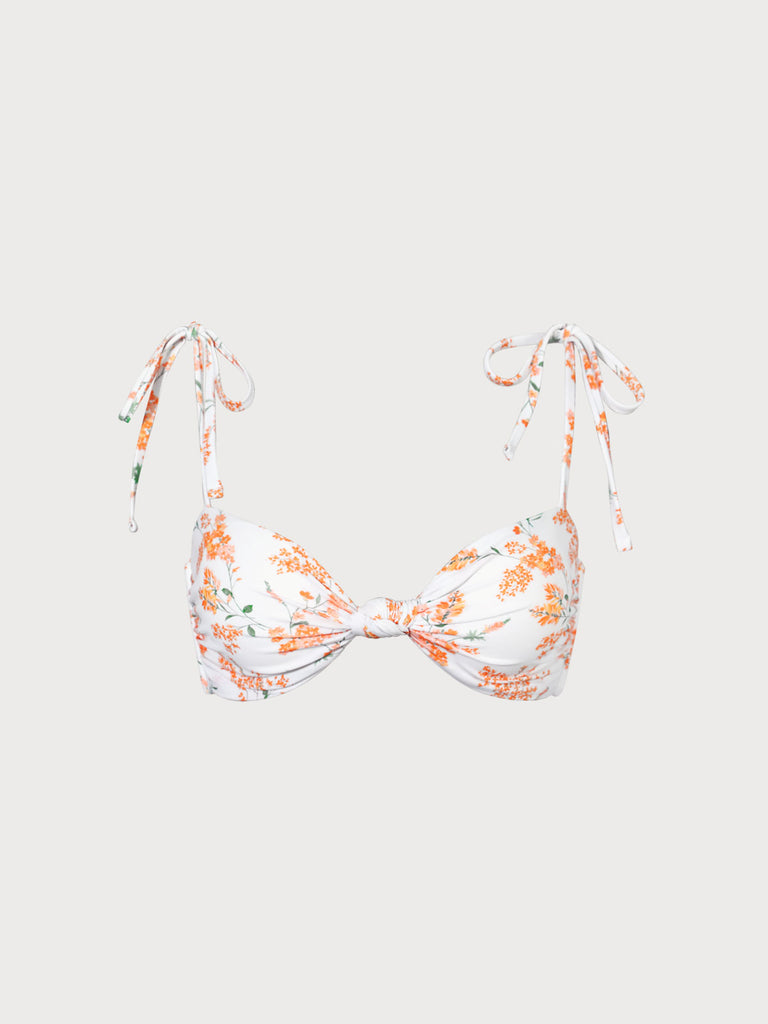 Floral Knot Front Bikini Top Sustainable Bikinis - BERLOOK