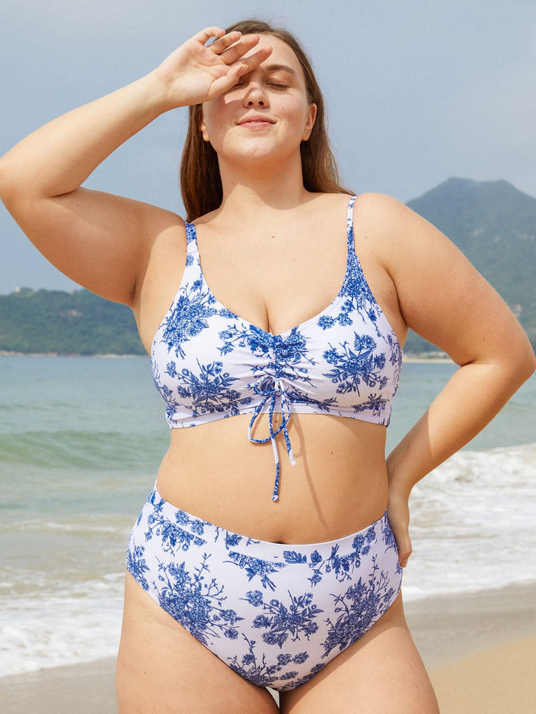 Floral Plus Size Bikini Bottom Sustainable Plus Size Bikinis - BERLOOK