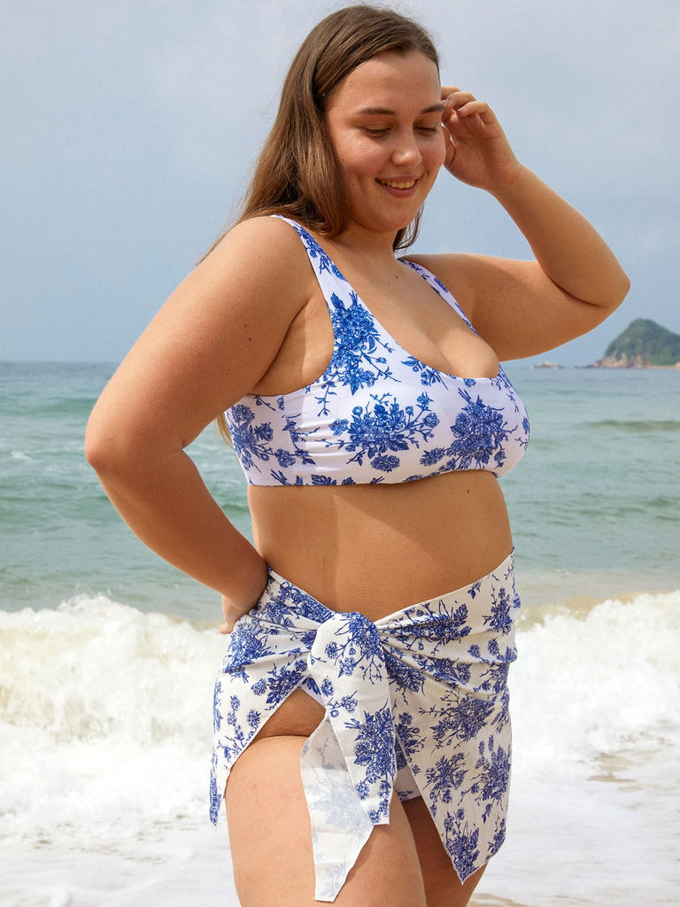 Floral Plus Size Cover-Up Skirt Sustainable Plus Size Cover-ups - BERLOOK