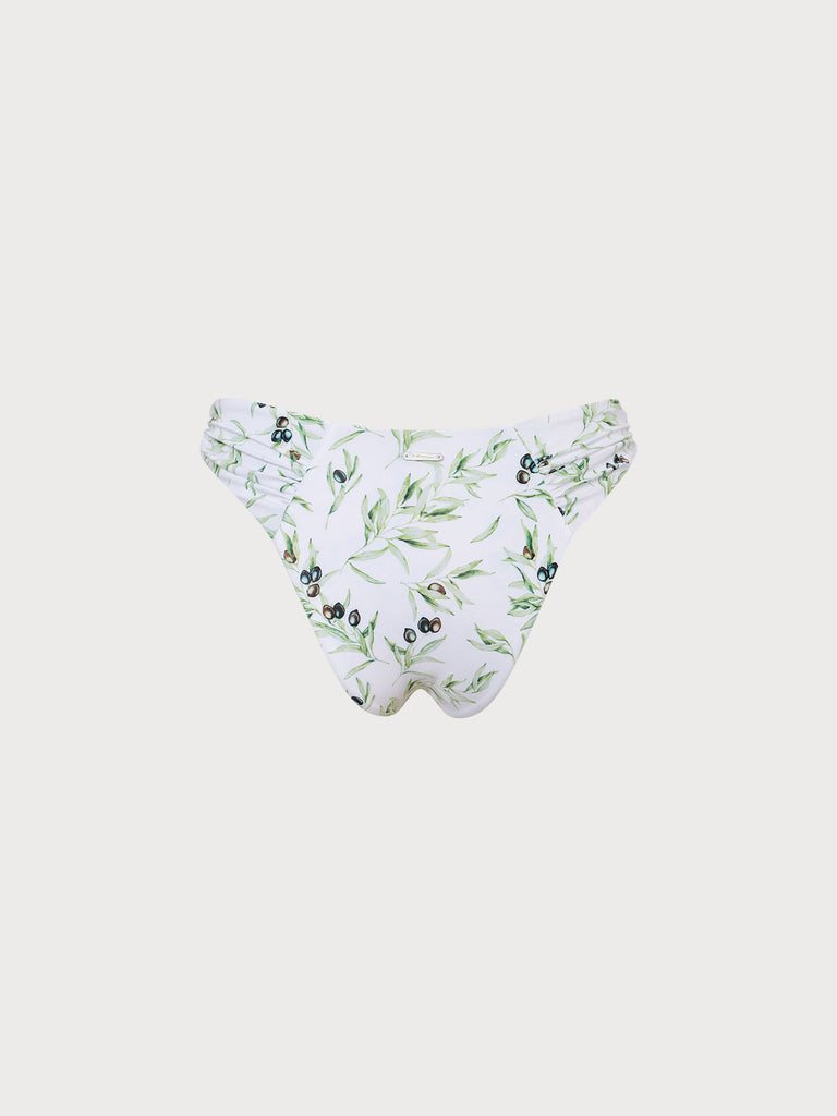 Floral Ruched Bikini Bottom Sustainable Bikinis - BERLOOK