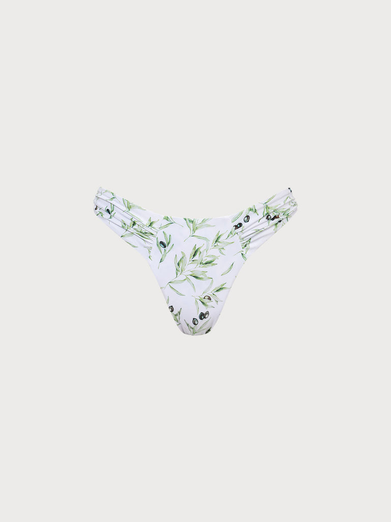 Floral Ruched Bikini Bottom Sustainable Bikinis - BERLOOK