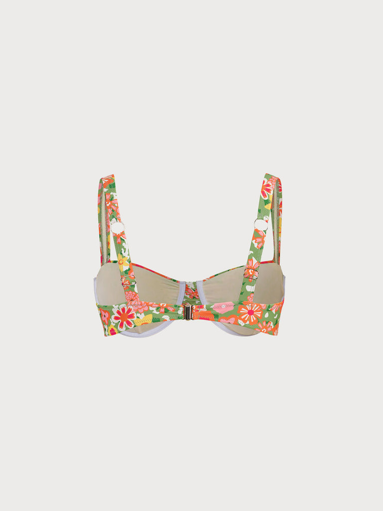 Floral Ruched Underwire Bikini Top Sustainable Bikinis - BERLOOK