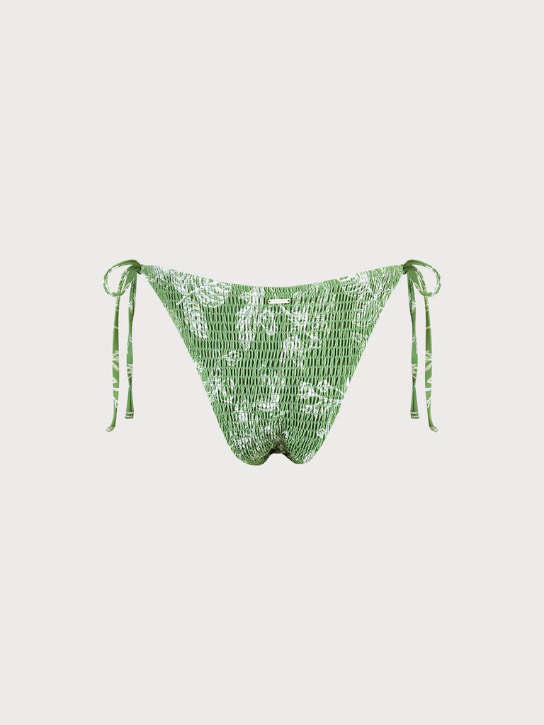 Floral Shirred Bikini Bottom Sustainable Bikinis - BERLOOK