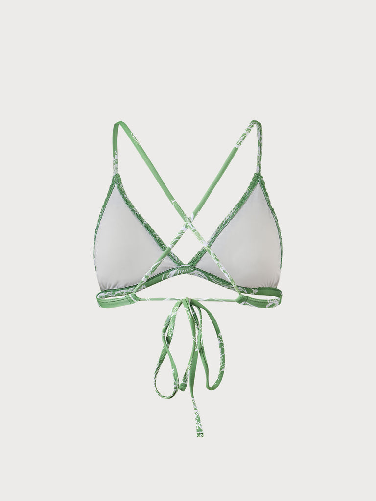 Floral Shirred Triangle Bikini Top Sustainable Bikinis - BERLOOK