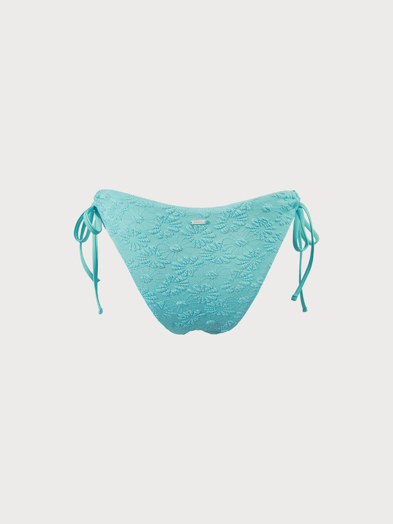 Floral Textured Tie Bikini Bottom Sustainable Bikinis - BERLOOK