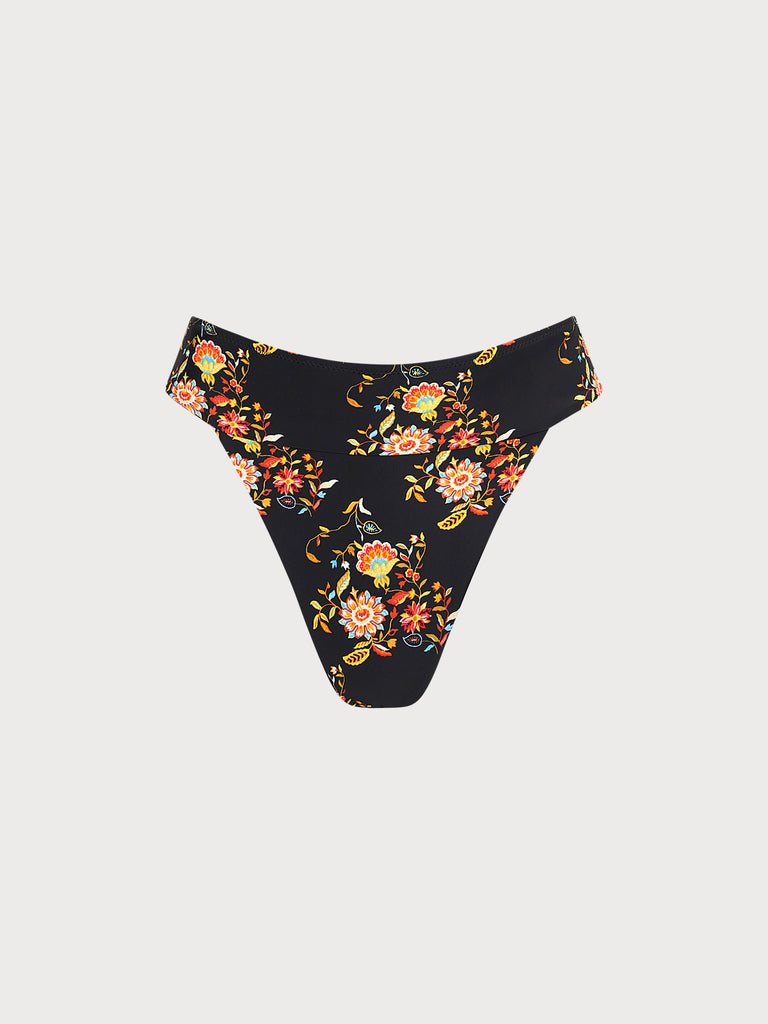 Floral Wide Waistband Bikini Bottom Sustainable Bikinis - BERLOOK