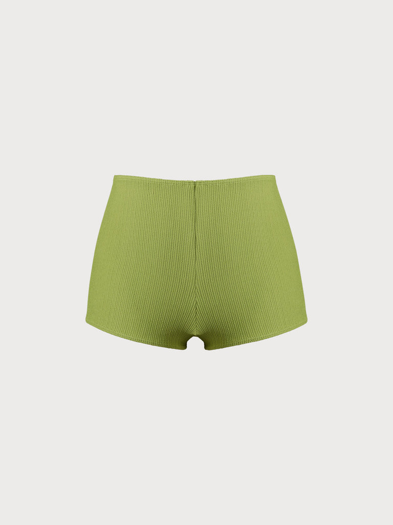 Full Coverage Plus Size Bikini Bottom Light Green Sustainable Plus Size Bikinis - BERLOOK