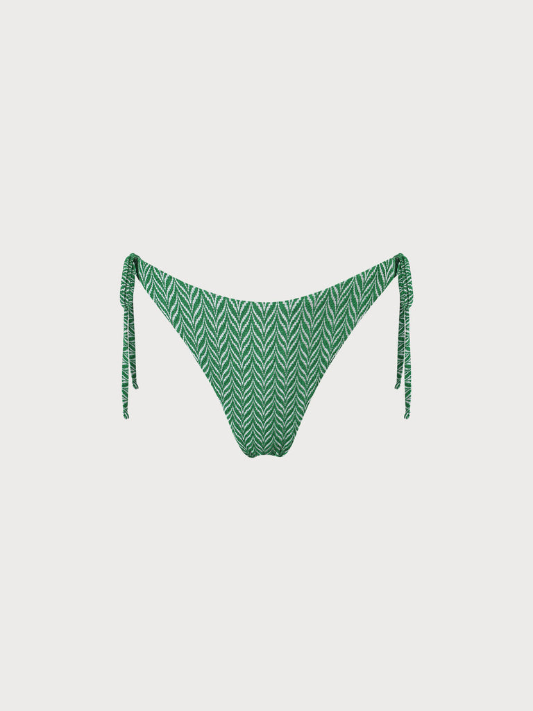 Geometric Textured Tie Bikini Bottom Sustainable Bikinis - BERLOOK