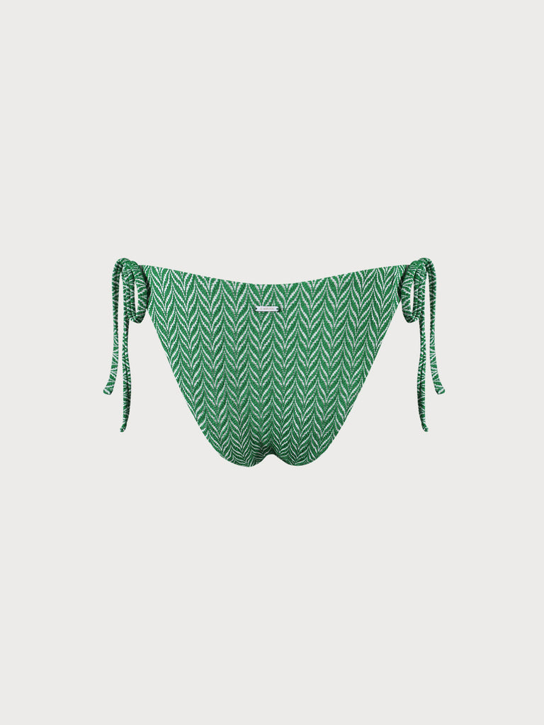 Geometric Textured Tie Bikini Bottom Sustainable Bikinis - BERLOOK