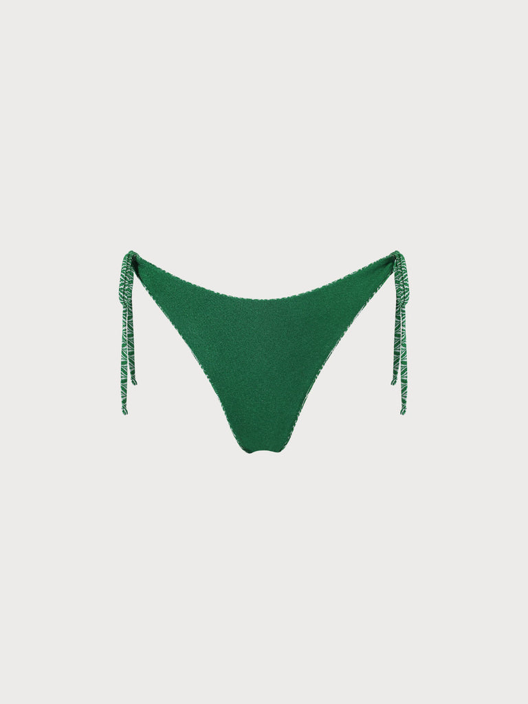 Geometric Textured Tie Bikini Bottom Sustainable Bikinis - BERLOOK