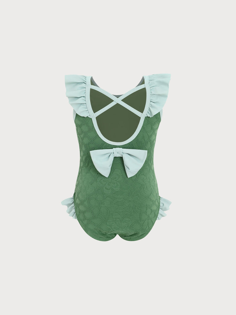 Girls Knitted Nylon One Piece Swimsuit Sustainable Girls Clothing - BERLOOK