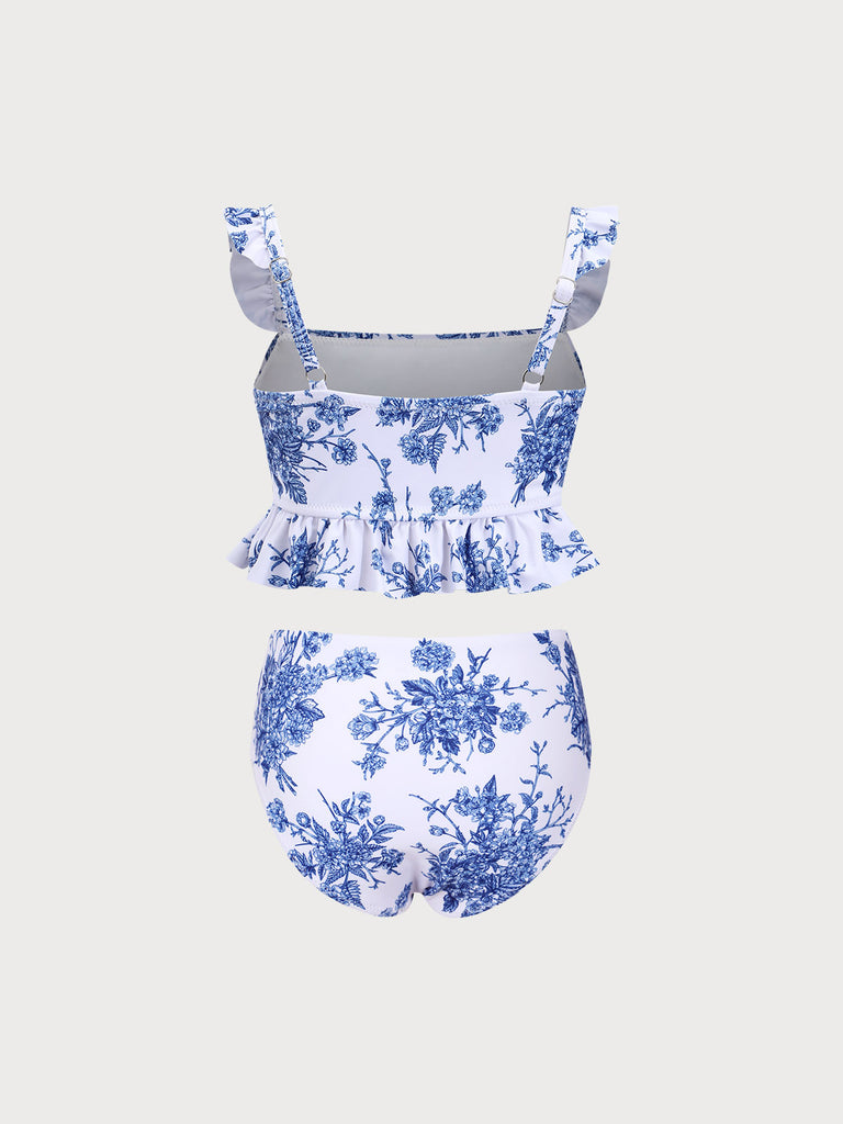 Girls' knitted polyester tankini swimsuit Sustainable Girls Clothing - BERLOOK