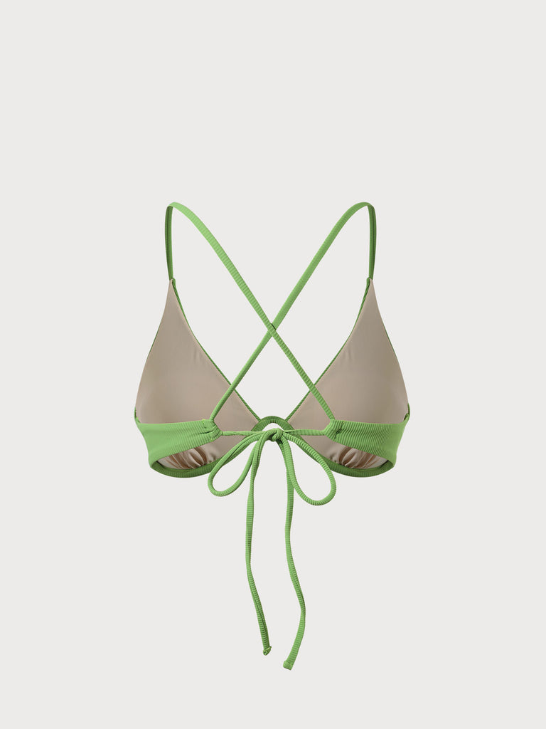 Green Backless Underwire Bikini Top Sustainable Bikinis - BERLOOK
