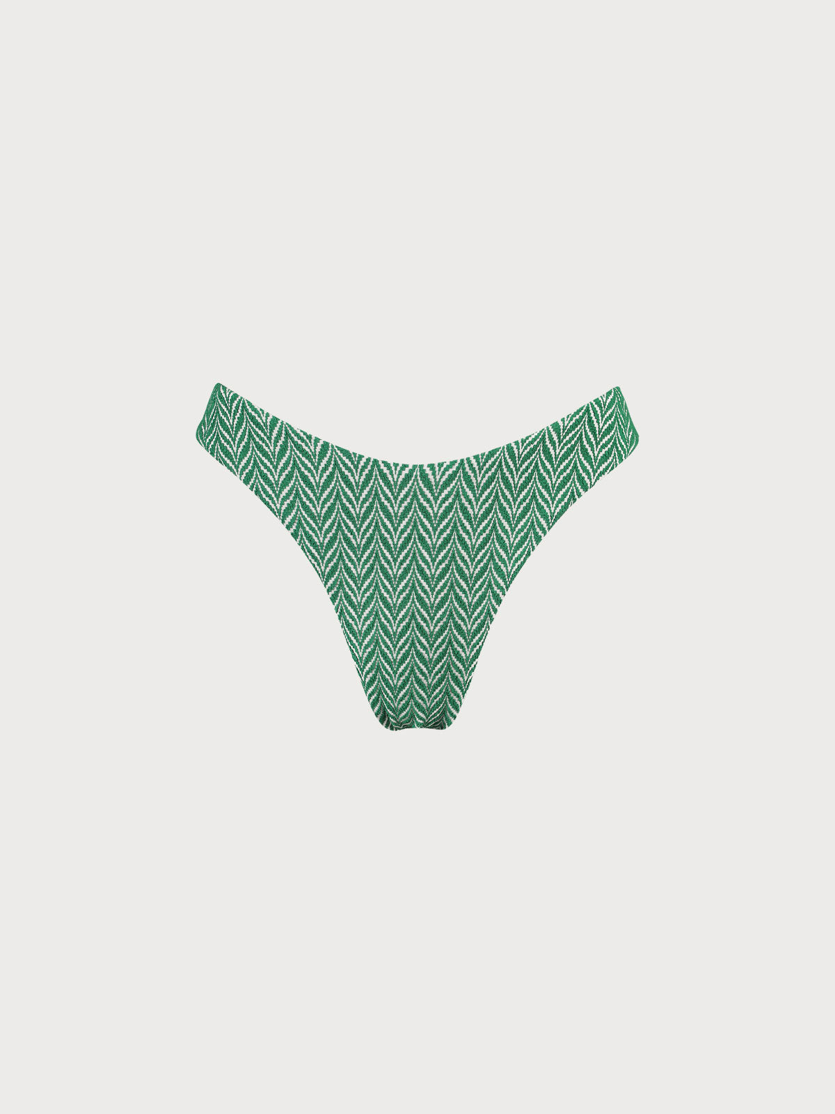 Green Geometric Textured Bikini Bottom Green Sustainable Bikinis - BERLOOK