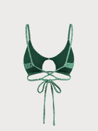 Green Geometric Textured Cut Out Bikini Top Sustainable Bikinis - BERLOOK