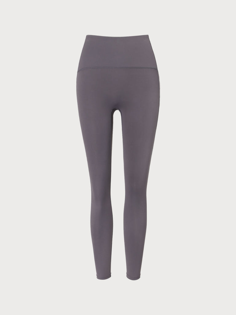 Grey High Waisted Leggings 25” Grey Sustainable Yoga Bottoms - BERLOOK