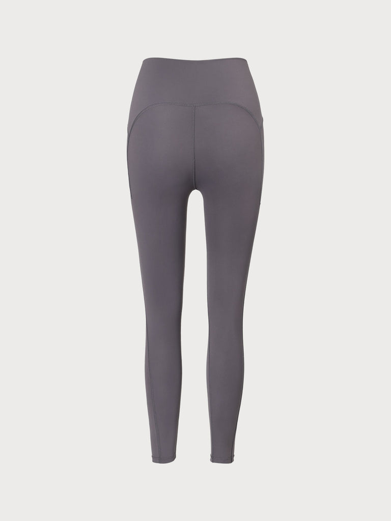 Grey High Waisted Leggings 25” Sustainable Yoga Bottoms - BERLOOK