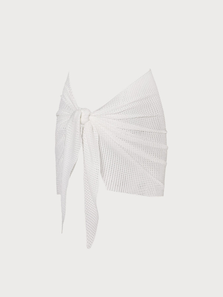 Hollow Out Cover Up Skirt White Sustainable Cover-ups - BERLOOK