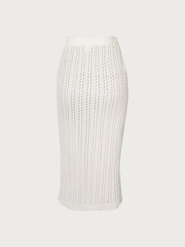 Hollow Out  Drawstring Cover Up Skirt Sustainable Cover-ups - BERLOOK