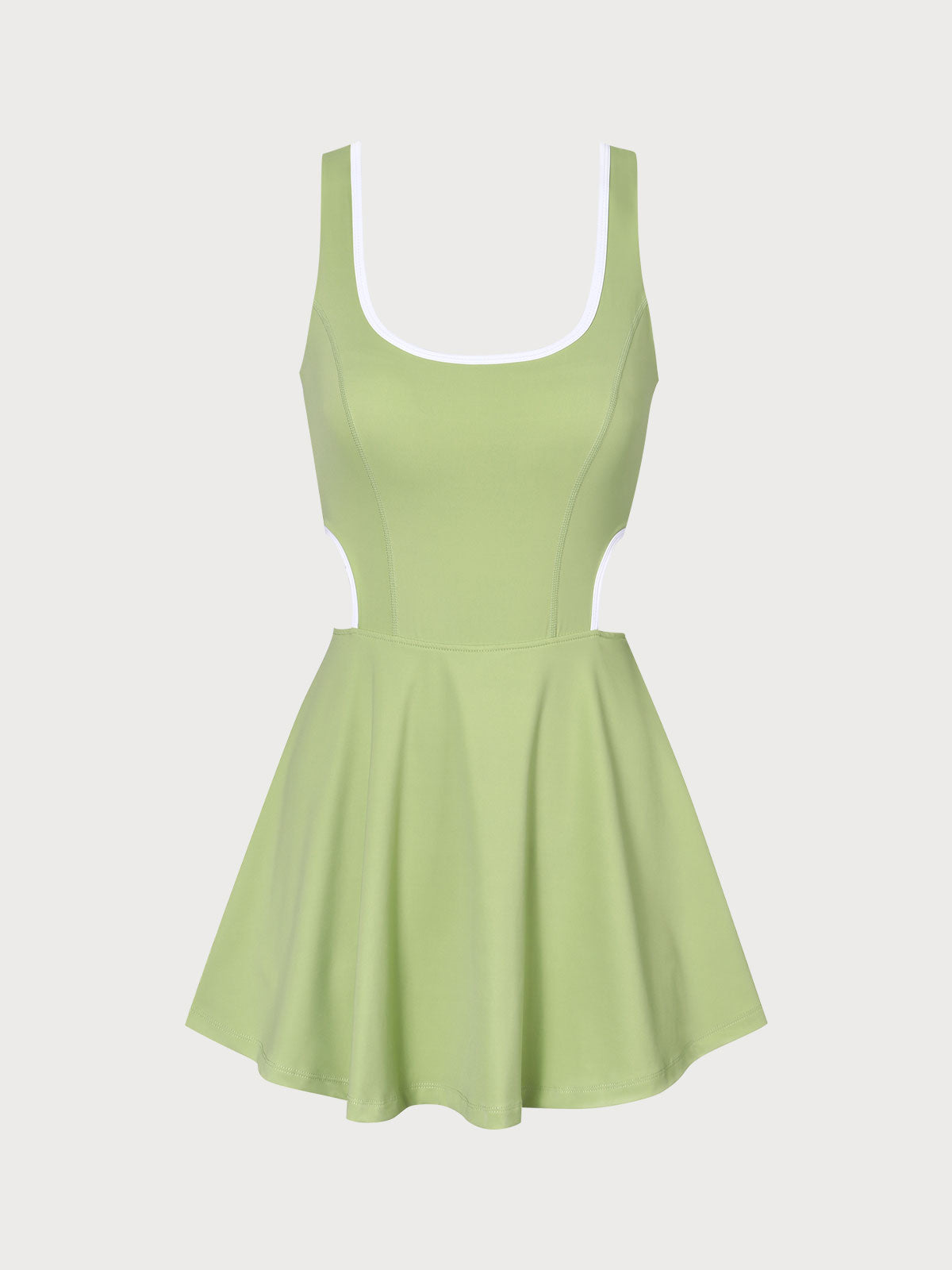 Berlook Cut-Out Tennis Dress with Shorts for Women, Light Green / XS Berlook Cut-Out Tennis Dress with Shorts for Women, Light Green / XS