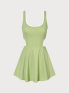 Light Green Cut-Out Dress Sustainable Yoga Dresses&Yoga Jumpsuit - BERLOOK