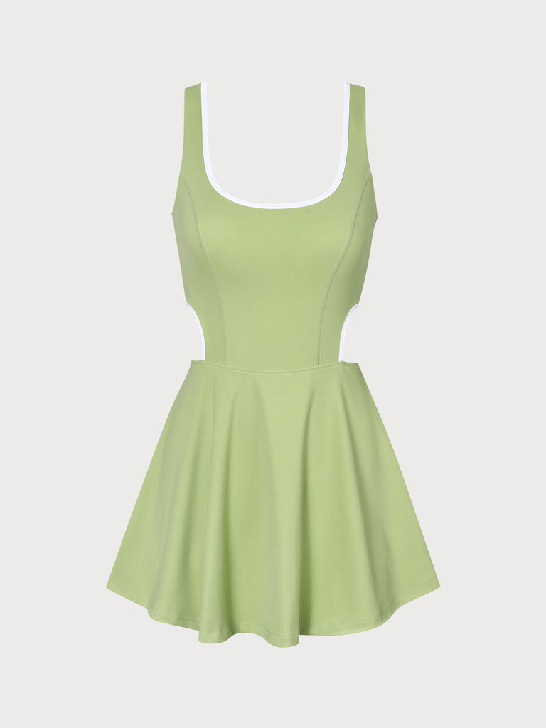 Light Green Cut-Out Dress Sustainable Yoga Dresses&Yoga Jumpsuit - BERLOOK