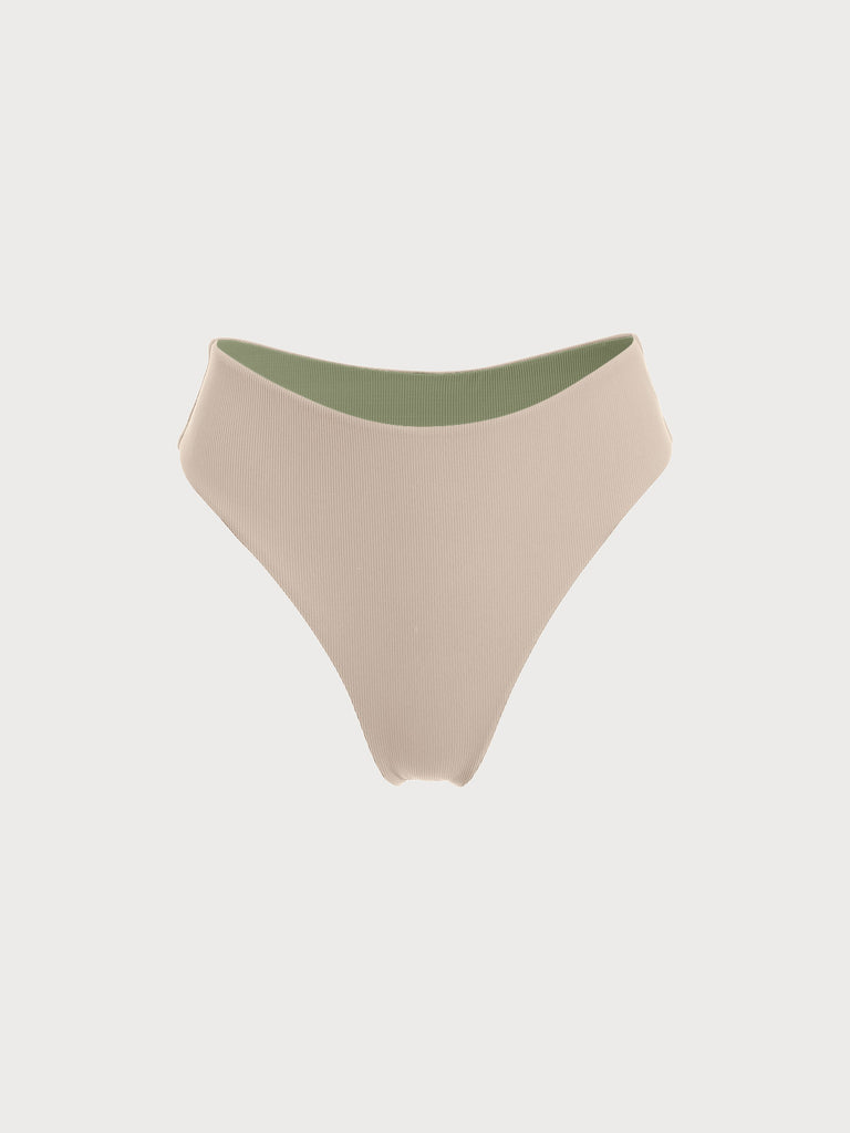 Light Green Full Coverage Reversible Bikini Bottom Sustainable Bikinis - BERLOOK