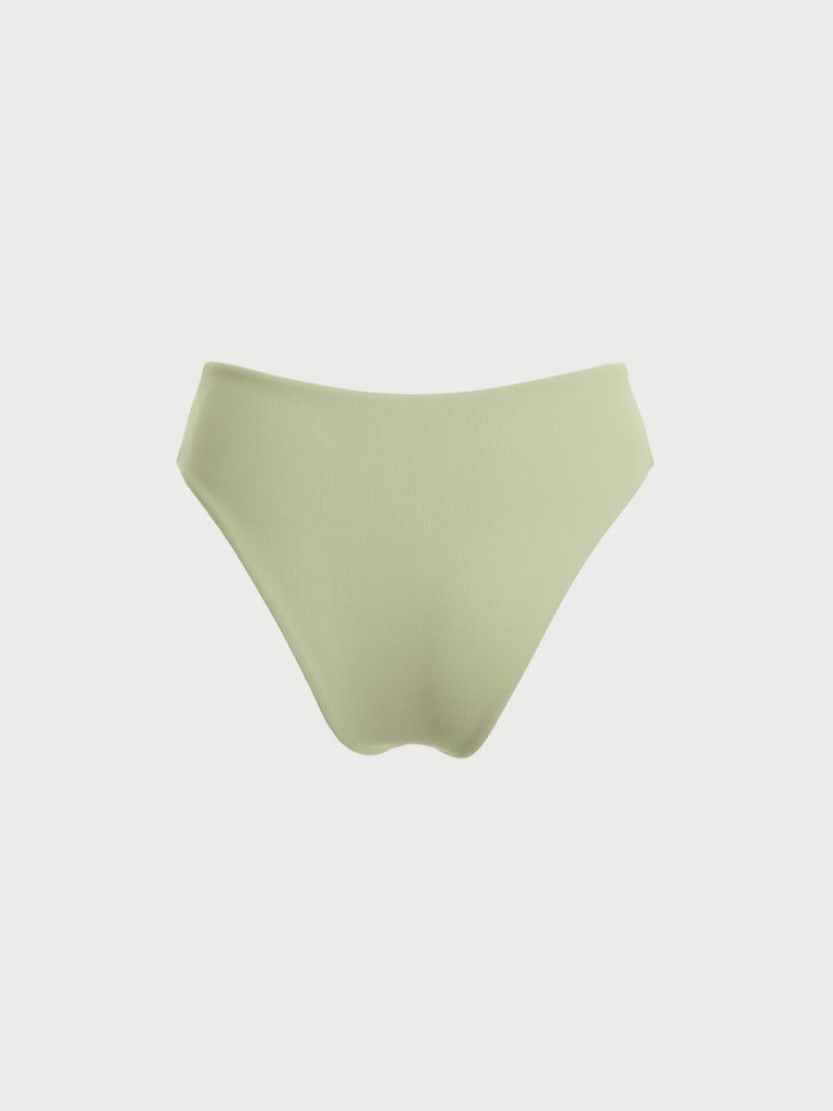Light Green Full Coverage Reversible Bikini Bottom Sustainable Bikinis - BERLOOK