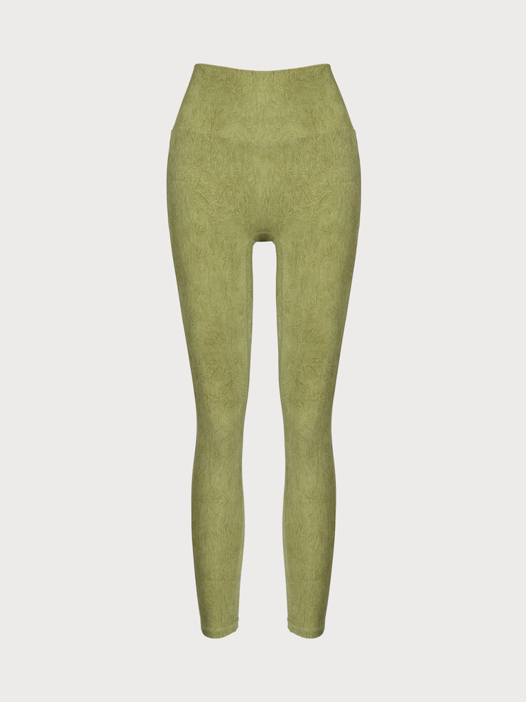 Light Green High Waisted Leggings 23” Sustainable Yoga Bottoms - BERLOOK