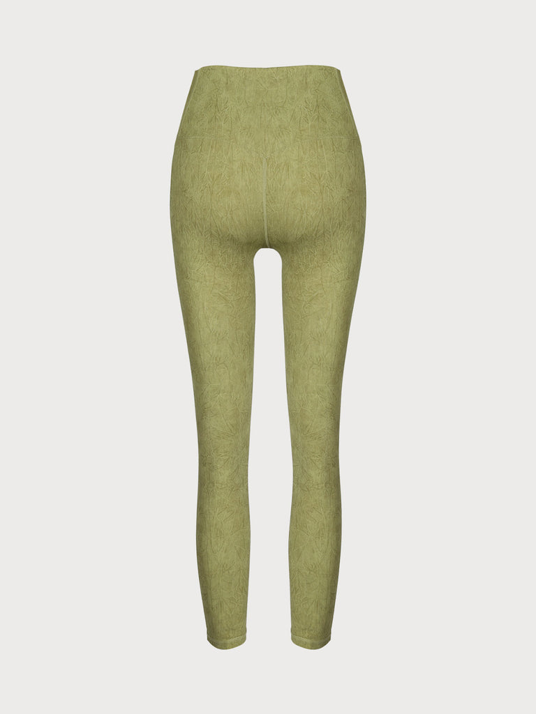 Light Green High Waisted Leggings 23” Sustainable Yoga Bottoms - BERLOOK